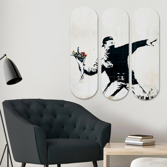 Wallity Cuadro Decorativo de MDF Multicolor (3 Piezas)
